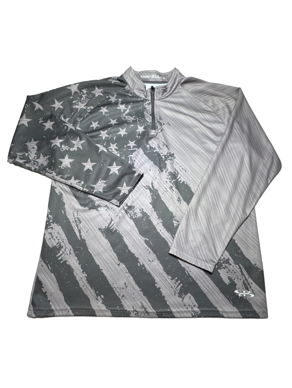 BoomBah Long Sleeve 1/4 Zip Shirt American Flag Men’s Xl